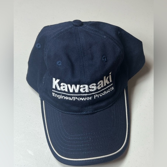 Vintage Kawasaki Navy White Engines and Power Products Hat VTG JDM - Picture 1 of 6